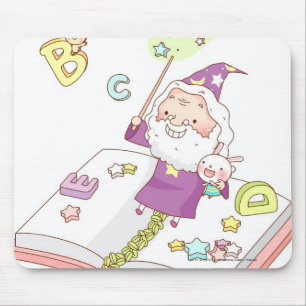 Alfombrilla De Ratón Papá Noel que se sienta en el libro