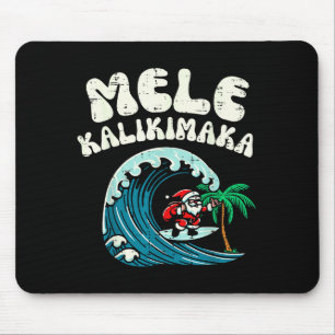 Alfombrilla De Ratón Papá Noel Surfista de Navidad Mele Kalikimaka Xmas