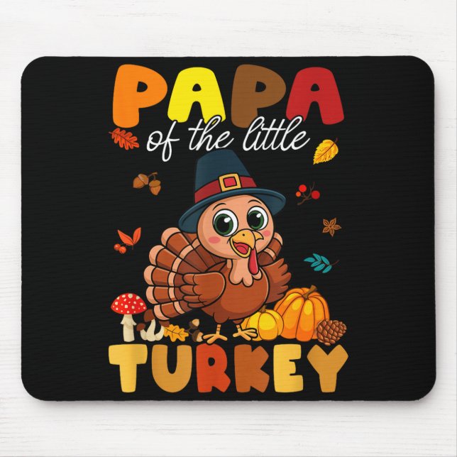 Alfombrilla De Ratón Papa Of The Little Turkey Thanksgiving Baby Shower (Frente)