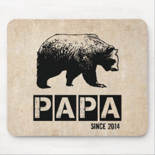 Alfombrilla De Ratón Papa Oso para papá 2014, negro grunge