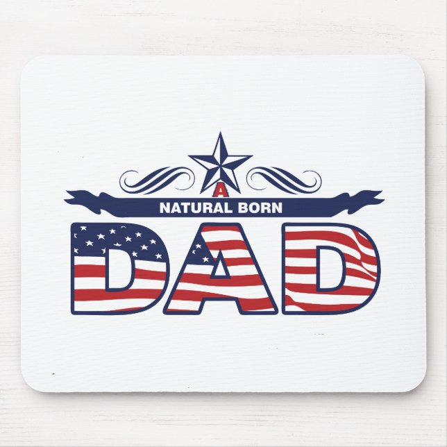 Alfombrilla De Ratón Papá, padre, papá llevado natural (Frente)