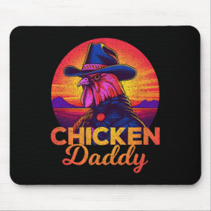 Alfombrilla De Ratón Papá Pollo Vaquero Divertido Gallo Granjero Homest