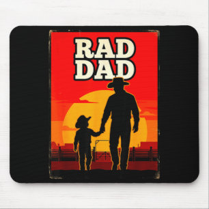 Alfombrilla De Ratón Papá radical padre e hijo rodeo oeste atardecer 