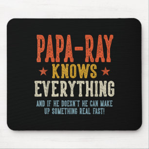 Alfombrilla De Ratón Papa-ray sabe todo día del padre retro