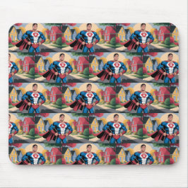 Alfombrilla De Ratón Papá Super Héroe En El Barrio Suburbano