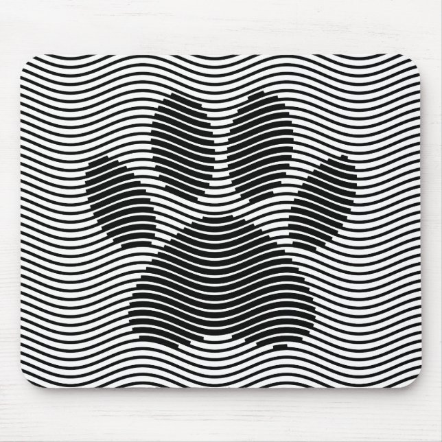 Alfombrilla De Ratón Papas De Perro Impresión Sobre Ondas Negras Y Blan (Frente)