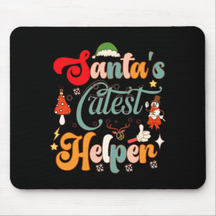 Alfombrilla De Ratón Papás Noel Retro Divertidos Ayudante Más Lindo 