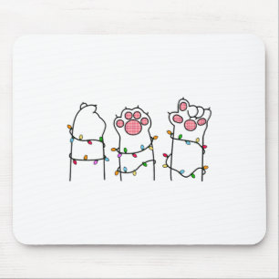 Alfombrilla De Ratón Papel de rock tira de gato Navidades Cat Lover F