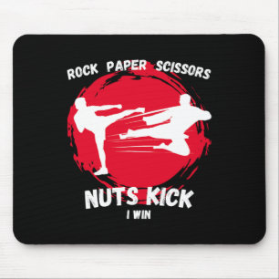 Alfombrilla De Ratón Papel de rock tira de nueces gana gracioso Taekwon
