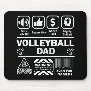 Alfombrilla De Ratón Papel de voleibol con contenido gracioso de padre