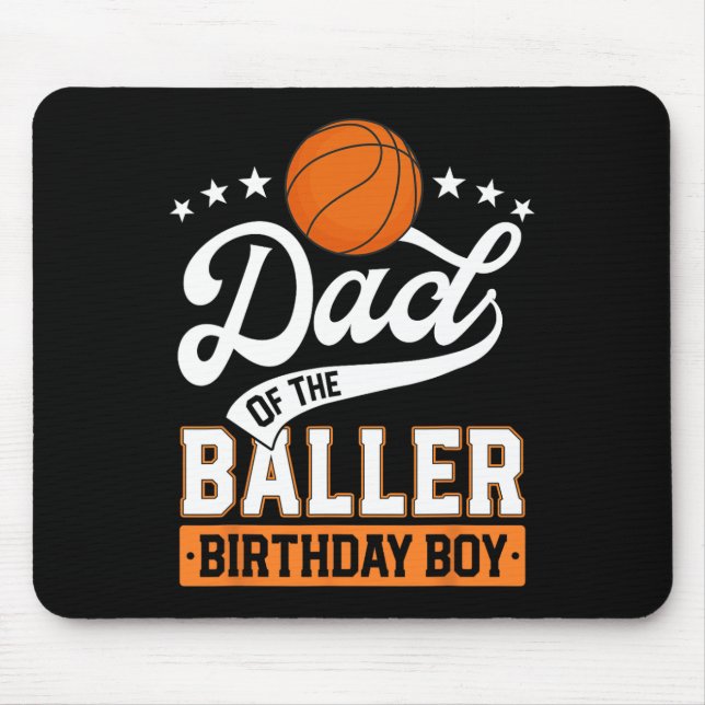 Alfombrilla De Ratón Papel Del Baller Nacimiento Niño Baloncesto Tema P (Frente)