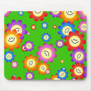 Alfombrilla De Ratón Papel pintado feliz de las flores