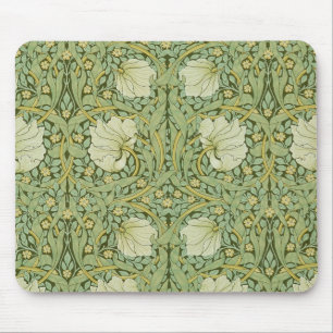 Alfombrilla De Ratón Papel pintado floral azul de William Morris Pimper