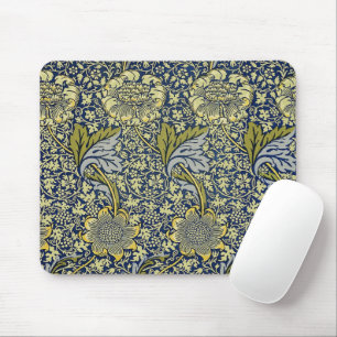 Alfombrilla De Ratón Papel pintado floral William Morris Kennet Azul Do