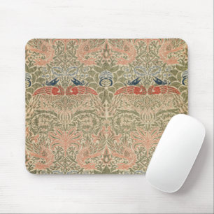 Alfombrilla De Ratón Papel pintado vintage de William Morris de pavo re
