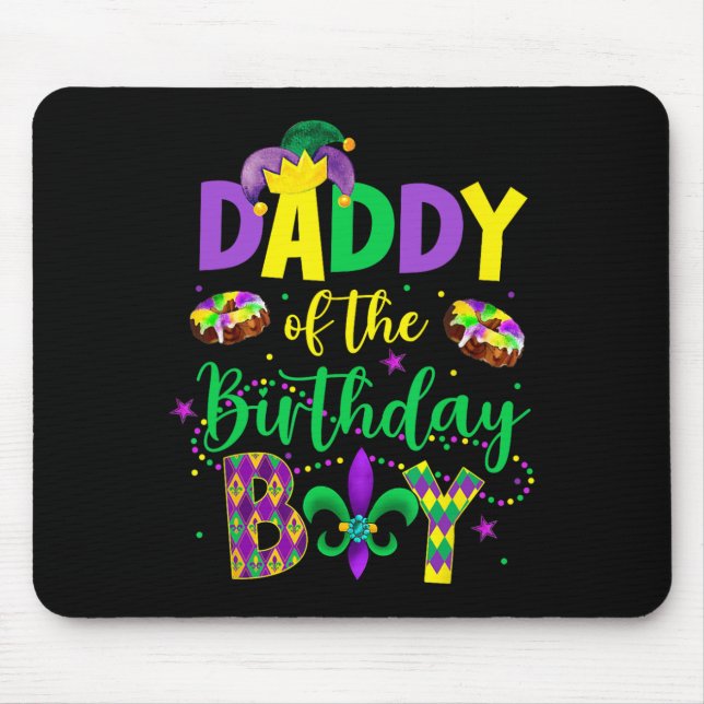 Alfombrilla De Ratón Papi De La Camisa De Cumpleaños Mardi Gras Daddy P (Frente)