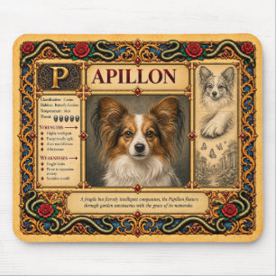 Alfombrilla De Ratón Papillon, Arte de Bestiario Medieval