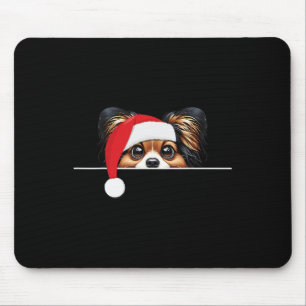 Alfombrilla De Ratón Papillon Dog Lover Funny Santa Hat Navidades