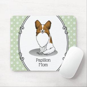 Alfombrilla De Ratón Papillon Mom Pap Mom (blanco y estable) Cute Dog M