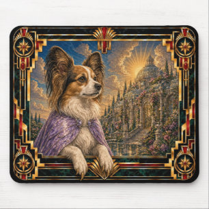 Alfombrilla De Ratón Papillon, perro Art Deco