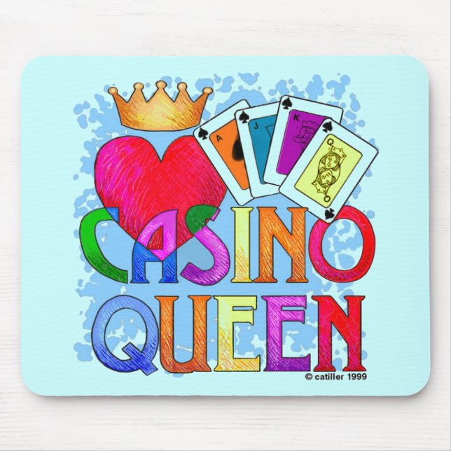 Alfombrilla De Ratón Paquete de ratón azul Reina del Casino (Frente)