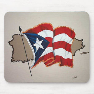 Alfombrilla De Ratón Par de ratón con bandera de Puerto Rico!