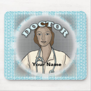 Alfombrilla De Ratón Par de ratón para Médico negra retro