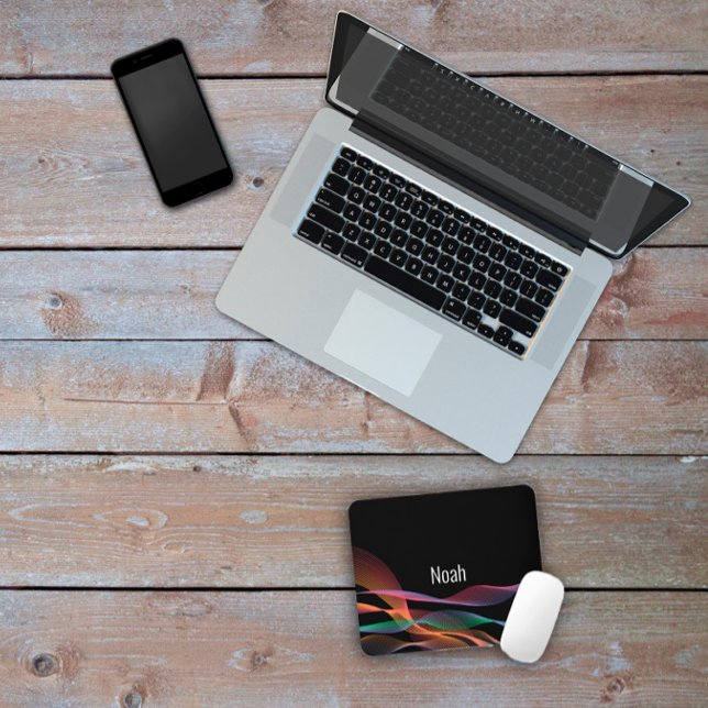 Alfombrilla De Ratón Par de ratón Waves geométrico de patrón negro (Subido por el creador)