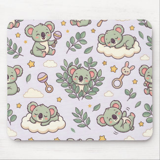 Alfombrilla de ratón para baby shower de koala y e