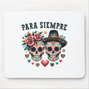 Alfombrilla De Ratón Para Siempre Pareja Mexicana Sugar Skull Valentine