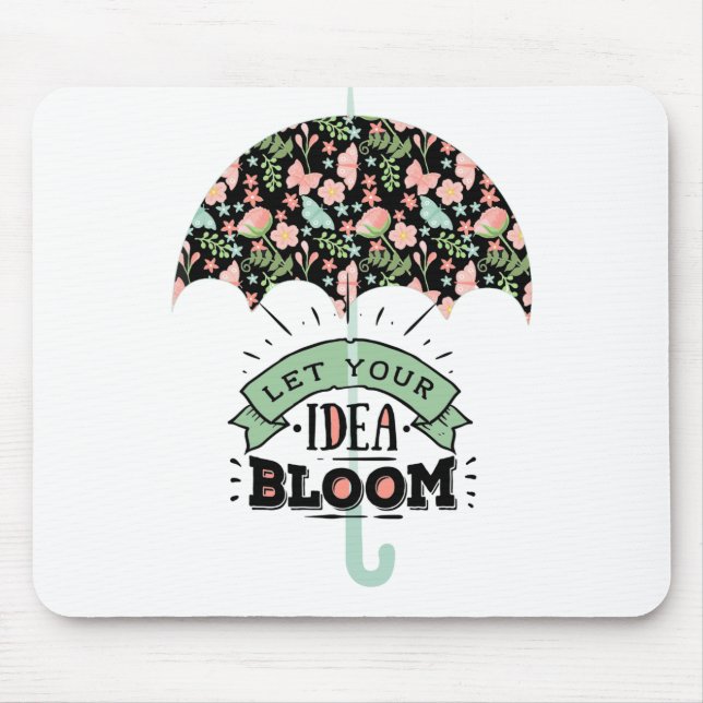 Alfombrilla De Ratón Paraguas de Floración de Ideas (Frente)