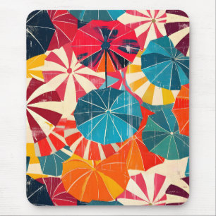 Alfombrilla De Ratón Paraguas Retro Día Lluvioso Pop Art