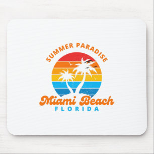 Alfombrilla De Ratón Paraíso de Verano Miami Beach Florida-Sunset-Palms