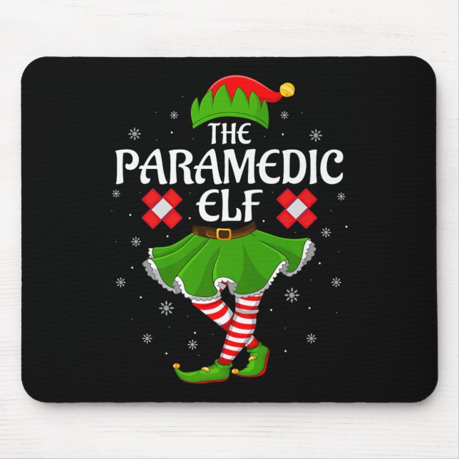 Alfombrilla De Ratón Paramedic Elf Christmas Family Girls Women Elf Squ (Frente)