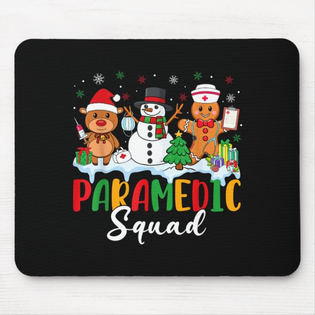 Alfombrilla De Ratón Paramedic Squad Reindeer Snowman Gingerbread Chris (Frente)