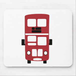 Alfombrilla De Ratón Parasol de bus rojo de doble decker
