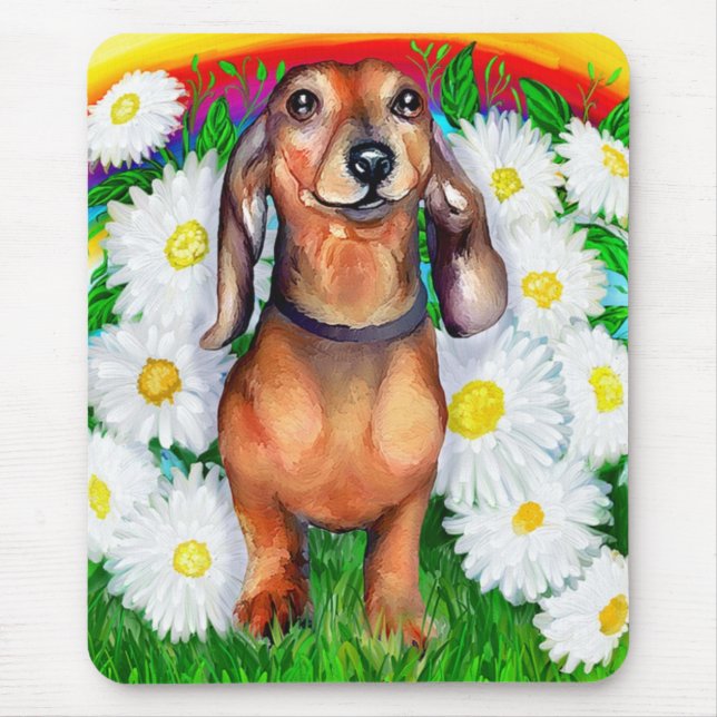 Alfombrilla De Ratón Parche Dachshund Daisy (Frente)