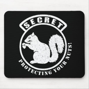 Alfombrilla De Ratón Parche de ardilla secreta que protege tus nueces