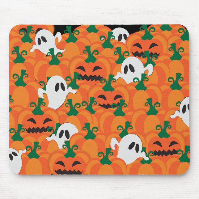 Alfombrilla De Ratón Parche Halloween Ghosts Haunted Pumpkin (Frente)