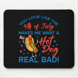 Alfombrilla De Ratón Parecen Hombres Patrióticos Hotdog 4 de julio