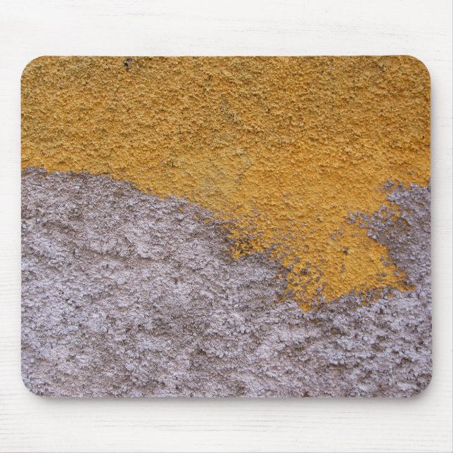 Alfombrilla De Ratón Pared amarilla gris áspera de la construcción de (Frente)
