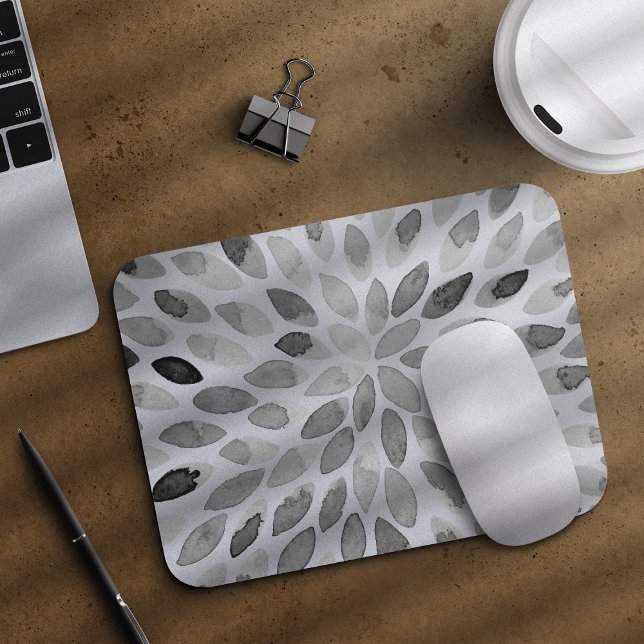 Alfombrilla De Ratón Paredes de brocha acuarela - blanco y negro (Subido por el creador)