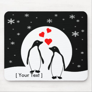 Alfombrilla De Ratón Pareja de amor pingüino Mousepad