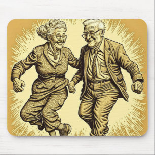 Alfombrilla De Ratón Pareja de ancianos lindos bailando