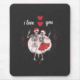 Alfombrilla De Ratón Pareja de esqueletos divertidos enamorados