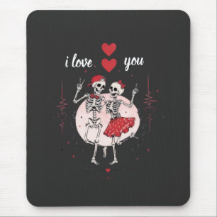 Alfombrilla De Ratón Pareja de esqueletos divertidos enamorados