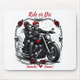 Alfombrilla De Ratón Pareja de esqueletos personalizados 'Ride or Die'