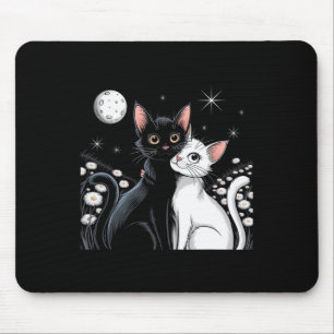 Alfombrilla De Ratón Pareja de gatos abrazando amor de luna San Valentí