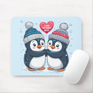 Alfombrilla De Ratón pareja de pingüinos