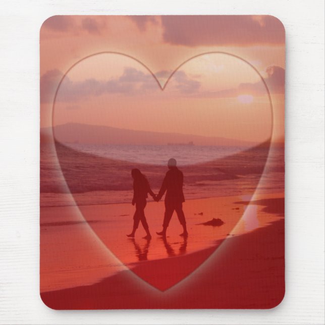 Alfombrilla De Ratón Pareja en Beach Valentine (Frente)